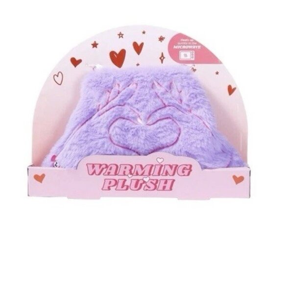Nwt Warming Heated Plush Visitar 12” Heart Hands Purple - Picture 4 of 6